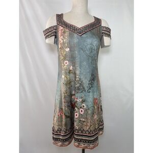 NORACORA Women's Size Small Floral‎ Print Cold Shoulder Dress